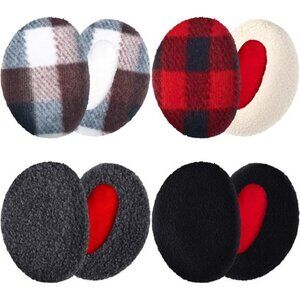 4 Pairs Bandless Ear Muffs Fleece Thick Winter Ear Covers Warmer Cold